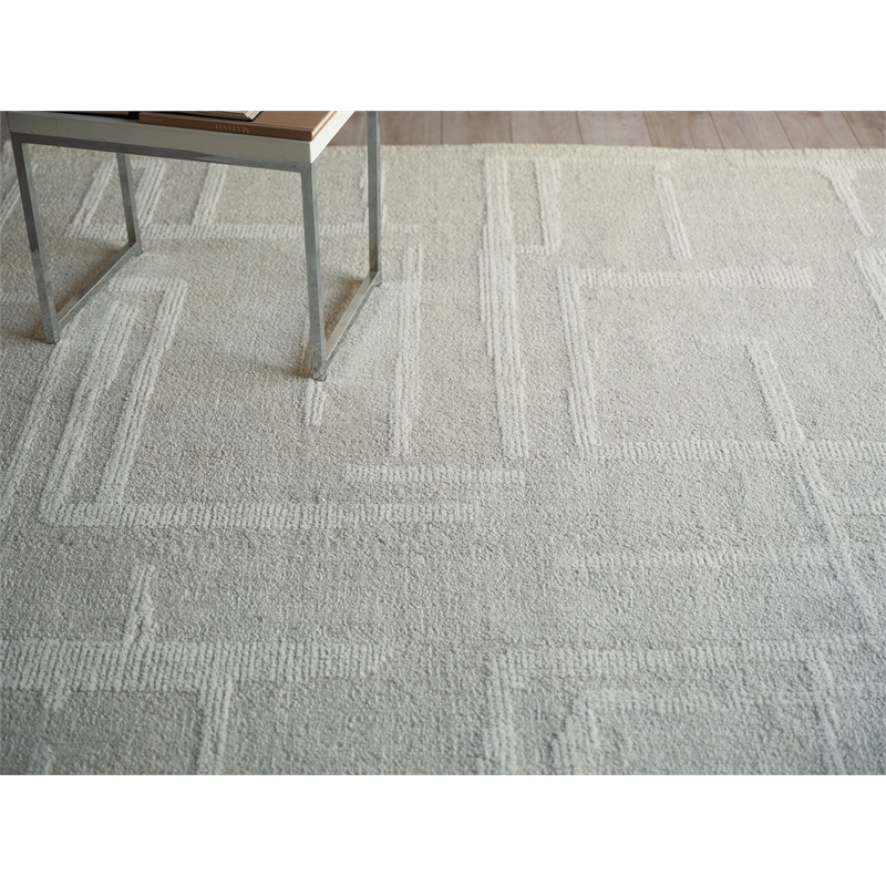 Breckenridge Hand-Tufted New Zealand Wool Silver/Ivory 9'x12' Area Rug