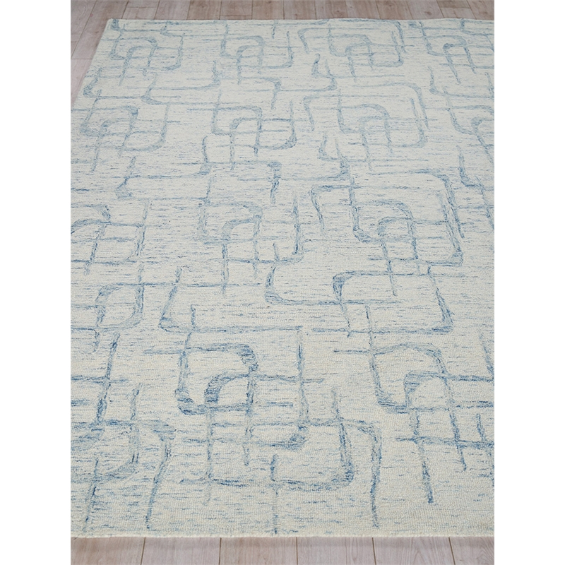 Breeze Hand-Tufted New Zealand Wool Light Blue 5'x8' Area Rug