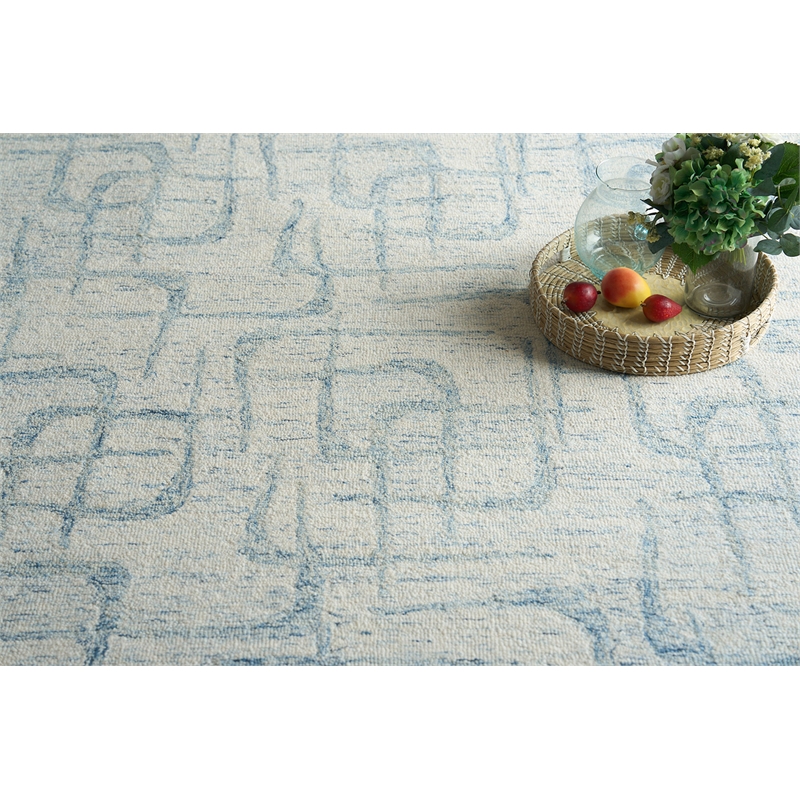 Breeze Hand-Tufted New Zealand Wool Light Blue 6'x9' Area Rug