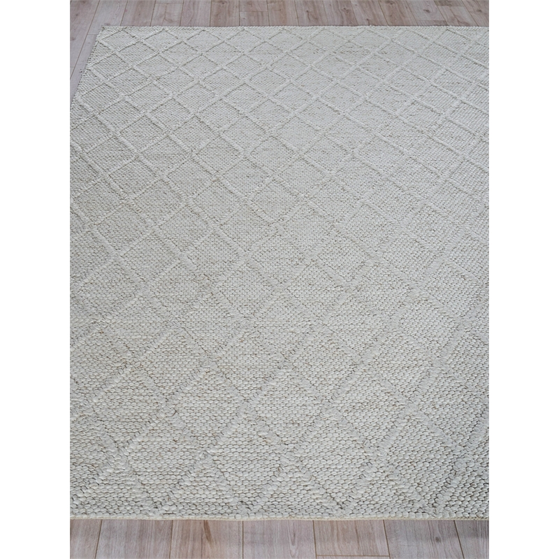 Brentwood Flatweave Wool/Viscose Ivory 6'x9' Area Rug