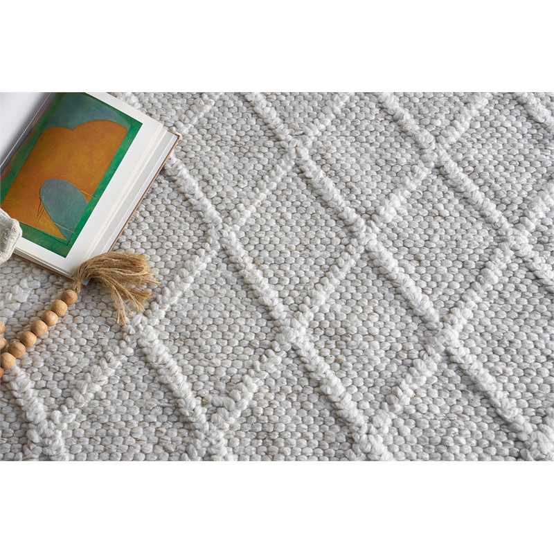 Brentwood Flatweave Wool/Viscose Ivory 6'x9' Area Rug