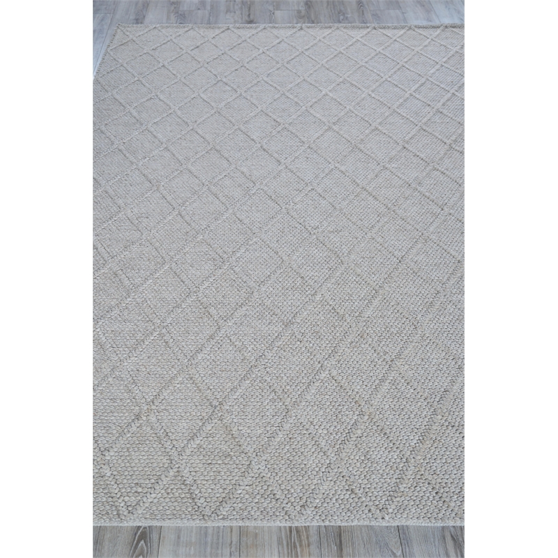Brentwood Flatweave Wool/Viscose Silver 12'x15' Area Rug