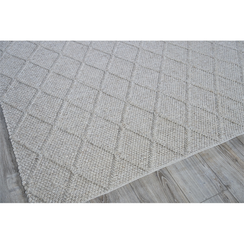 Brentwood Flatweave Wool/Viscose Silver 8'x10' Area Rug