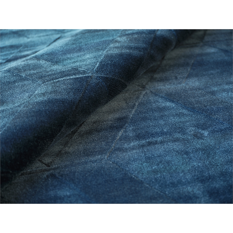 Brunello Modern Handloomed Silky Nylon Navy 6'x9' Area Rug