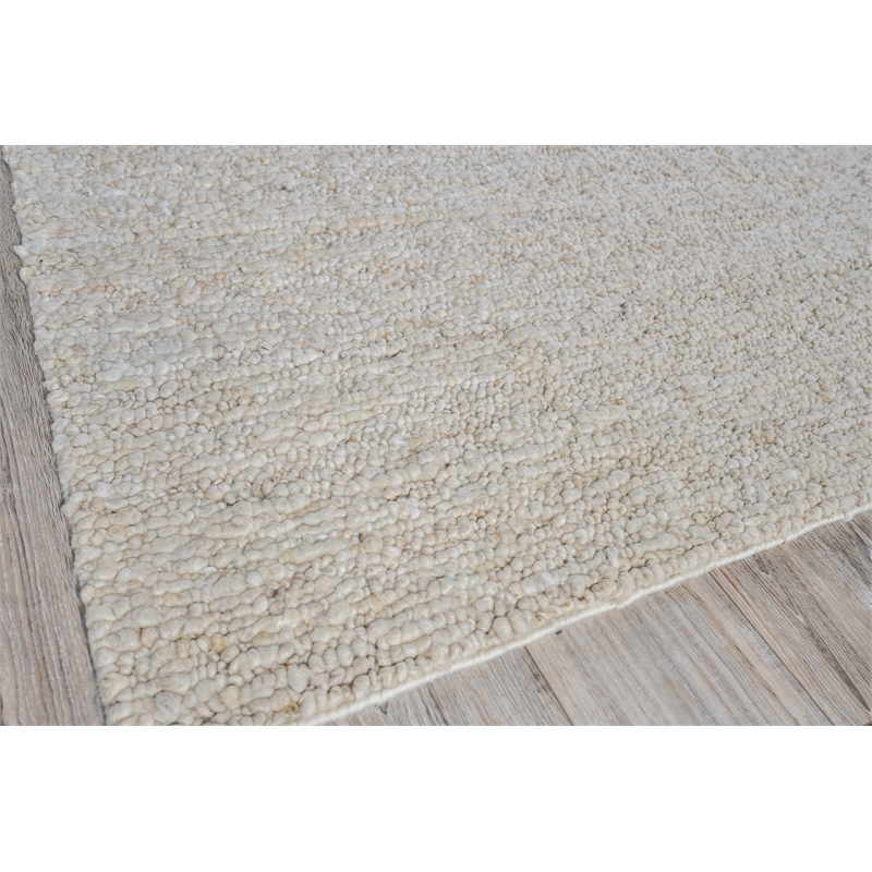Borelli Handloomed New Zealand Wool Beige 6'x9' Area Rug