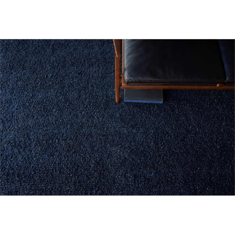 Borelli Handloomed New Zealand Wool Navy Blue 10'x14' Area Rug