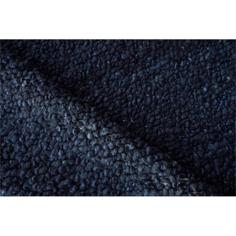 Borelli Handloomed New Zealand Wool Navy Blue 14'x18' Area Rug