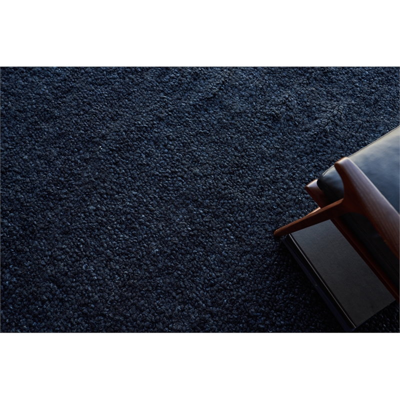 Borelli Handloomed New Zealand Wool Navy Blue 14'x18' Area Rug