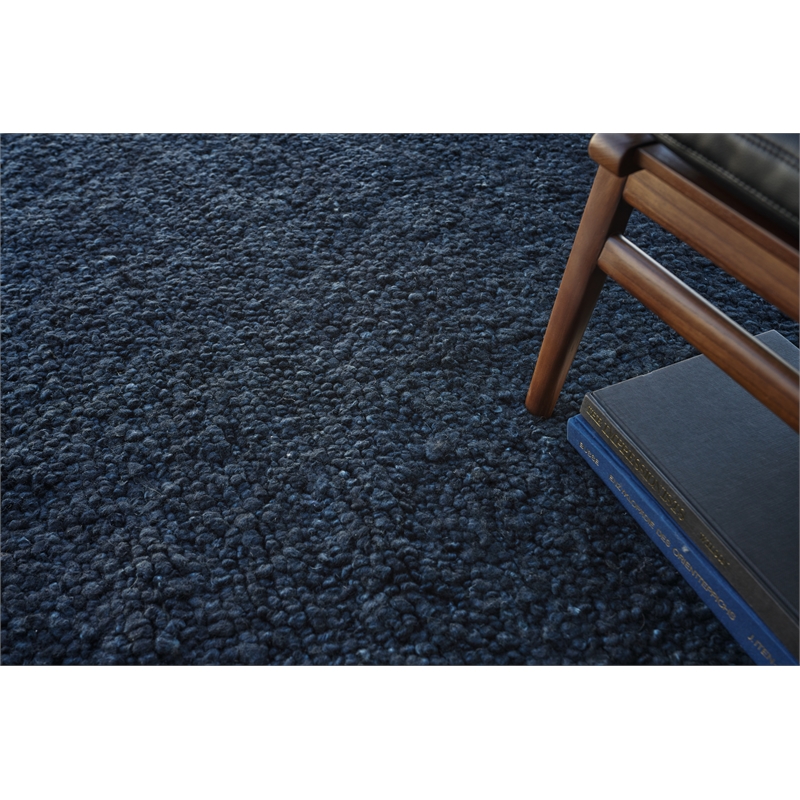 Borelli Handloomed New Zealand Wool Navy Blue 14'x18' Area Rug