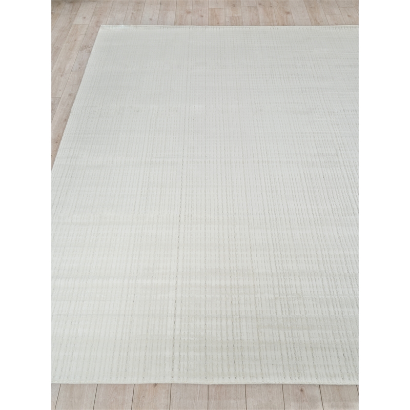 Cabrini Modern Handloomed Silky Nylon White 14'x18' Area Rug