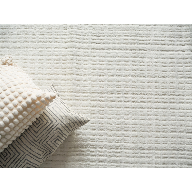Cabrini Modern Handloomed Silky Nylon White 14'x18' Area Rug