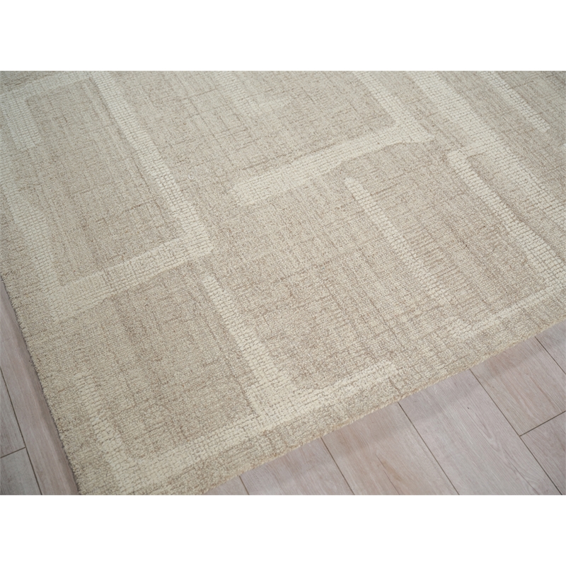 Breckenridge Hand-Tufted New Zealand Wool Beige/Ivory 6'x9' Area Rug