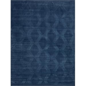 Brunello Modern Handloomed Silky Nylon Navy 12'x15' Area Rug