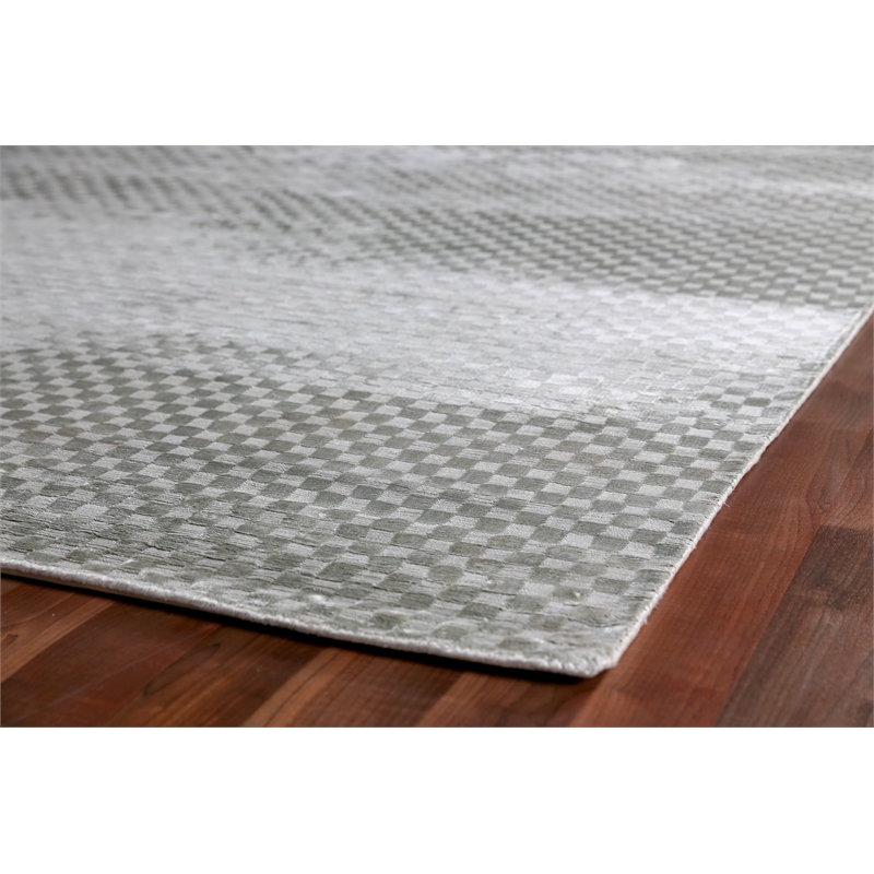 Bubble Handloomed Viscose Light Green 12'x15' Area Rug