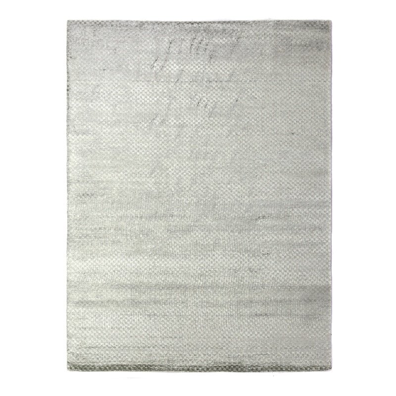 Bubble Handloomed Viscose Light Green 12'x15' Area Rug