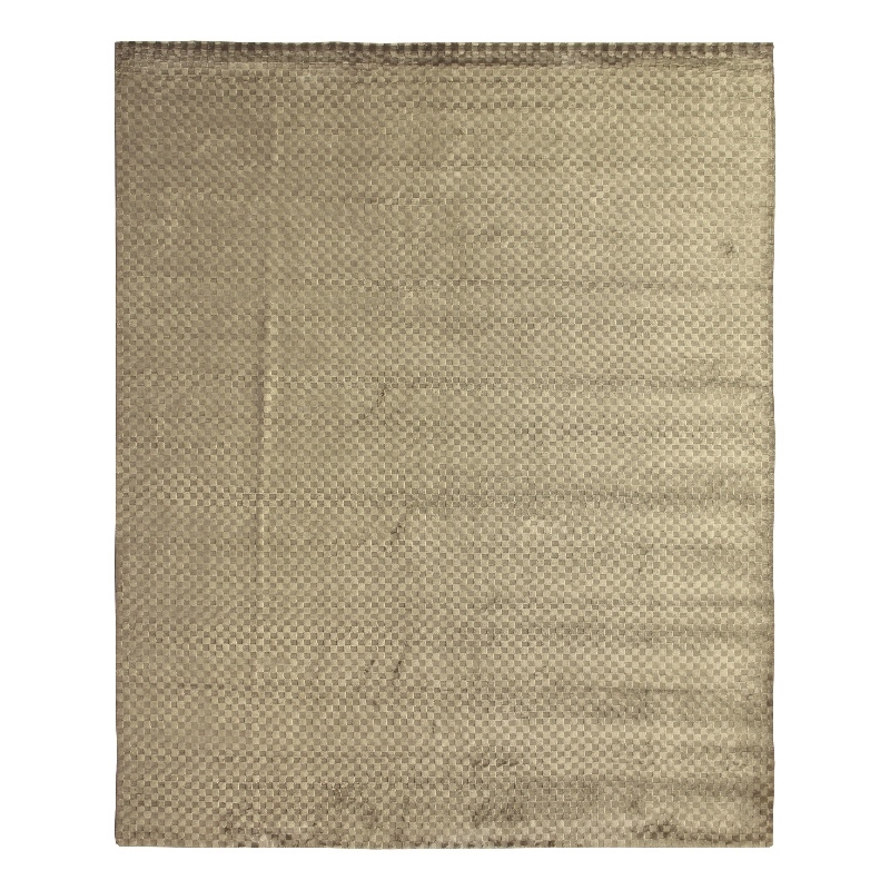 Bubble Handloomed Viscose Light Beige 12'x15' Area Rug
