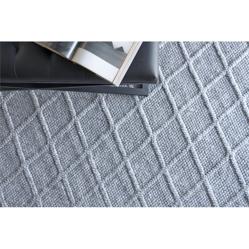 Brentwood Flatweave Wool/Viscose Dark Gray 2'x3' Area Rug