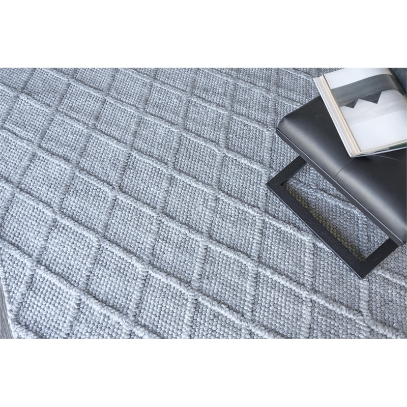 Brentwood Flatweave Wool/Viscose Dark Gray 6'x9' Area Rug