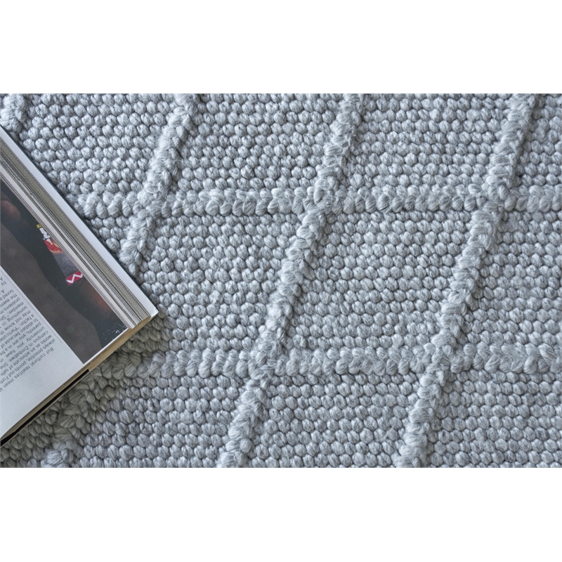 Brentwood Flatweave Wool/Viscose Dark Gray 6'x9' Area Rug