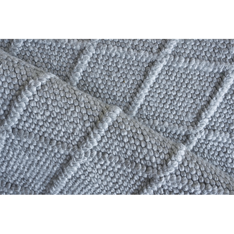 Brentwood Flatweave Wool/Viscose Dark Gray 8'x10' Area Rug