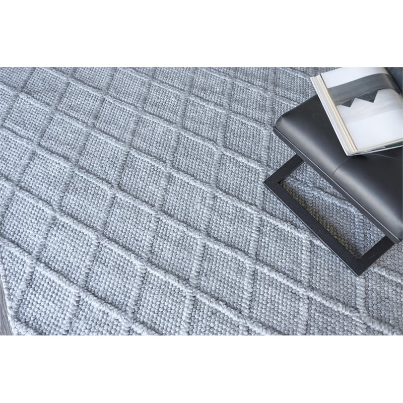 Brentwood Flatweave Wool/Viscose Dark Gray 9'x12' Area Rug