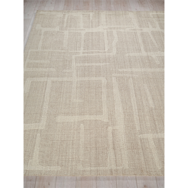 Breckenridge Hand-Tufted New Zealand Wool Beige/Ivory 9'x12' Area Rug