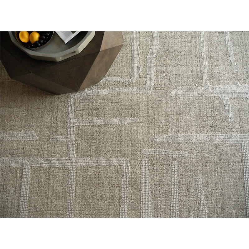 Breckenridge Hand-Tufted New Zealand Wool Beige/Ivory 9'x12' Area Rug