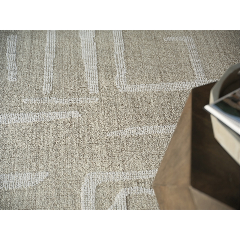 Breckenridge Hand-Tufted New Zealand Wool Beige/Ivory 9'x12' Area Rug