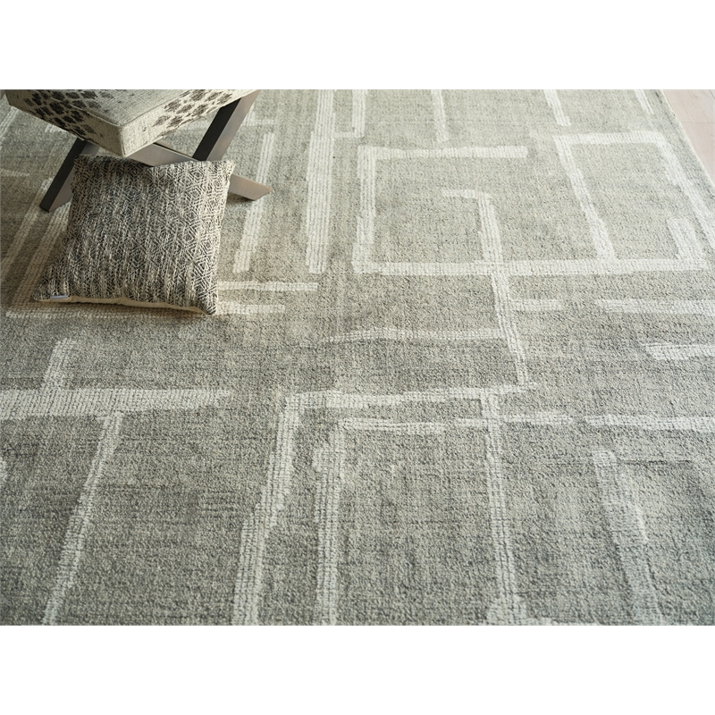 Breckenridge Hand-Tufted New Zealand Wool Gray/Ivory 4'x6' Area Rug