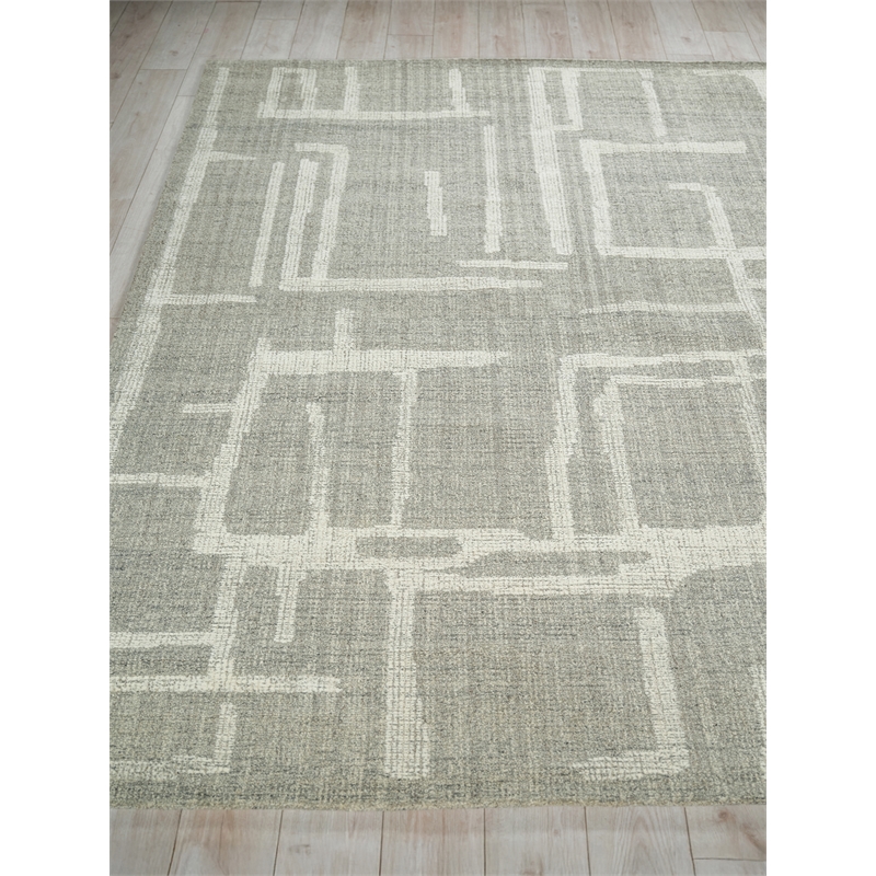 Breckenridge Hand-Tufted New Zealand Wool Gray/Ivory 8'x10' Area Rug