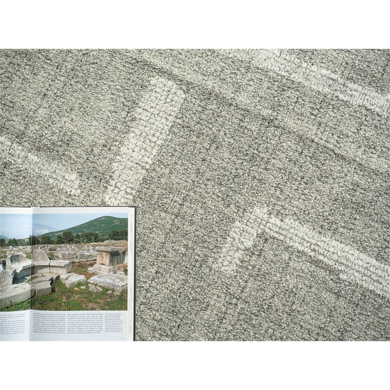 Breckenridge Hand-Tufted New Zealand Wool Gray/Ivory 9'x12' Area Rug