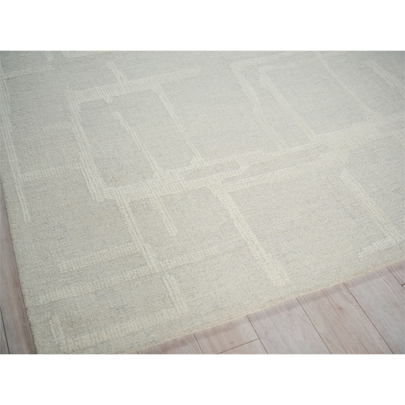 Breckenridge Hand-Tufted New Zealand Wool Silver/Ivory 6'x9' Area Rug