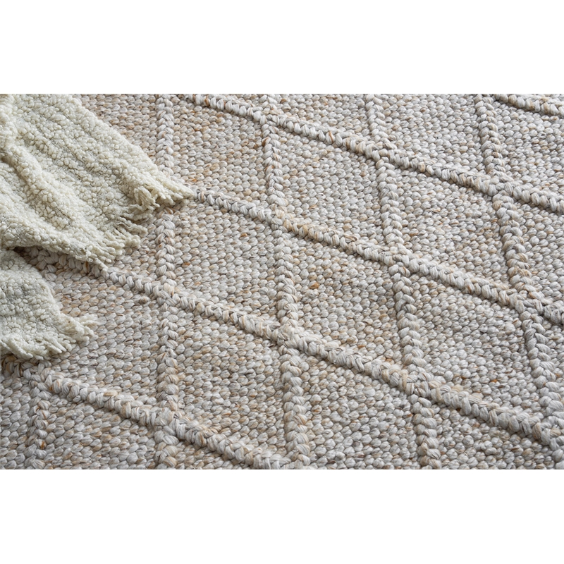 Brentwood Flatweave Wool/Viscose Dark Beige 8'x10' Area Rug
