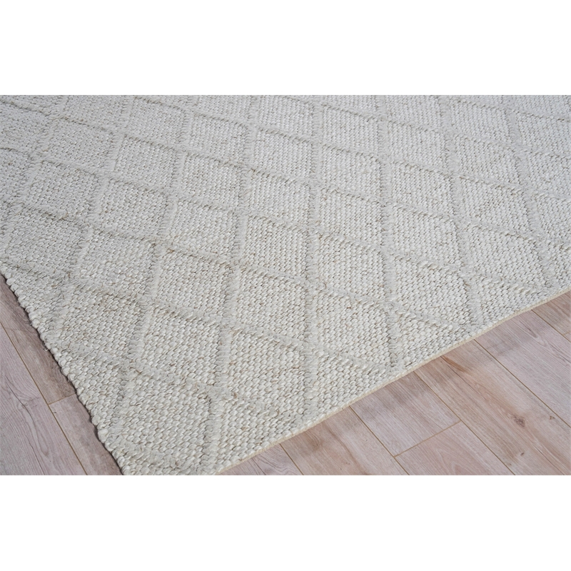Brentwood Flatweave Wool/Viscose Ivory 10'x14' Area Rug