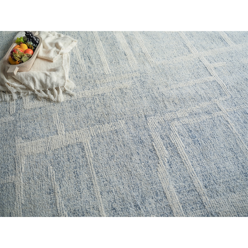 Breckenridge Hand-Tufted New Zealand Wool Blue/Ivory 4'x6' Area Rug