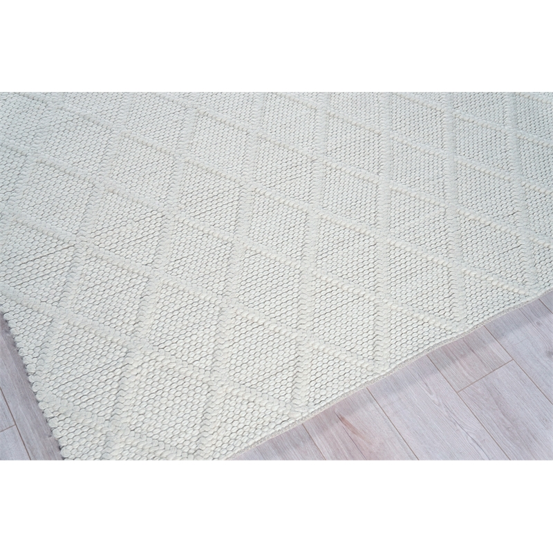Brentwood Flatweave Wool/Viscose White 2'x3' Area Rug