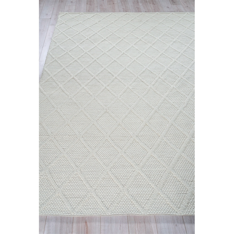 Brentwood Flatweave Wool/Viscose White 2'x3' Area Rug