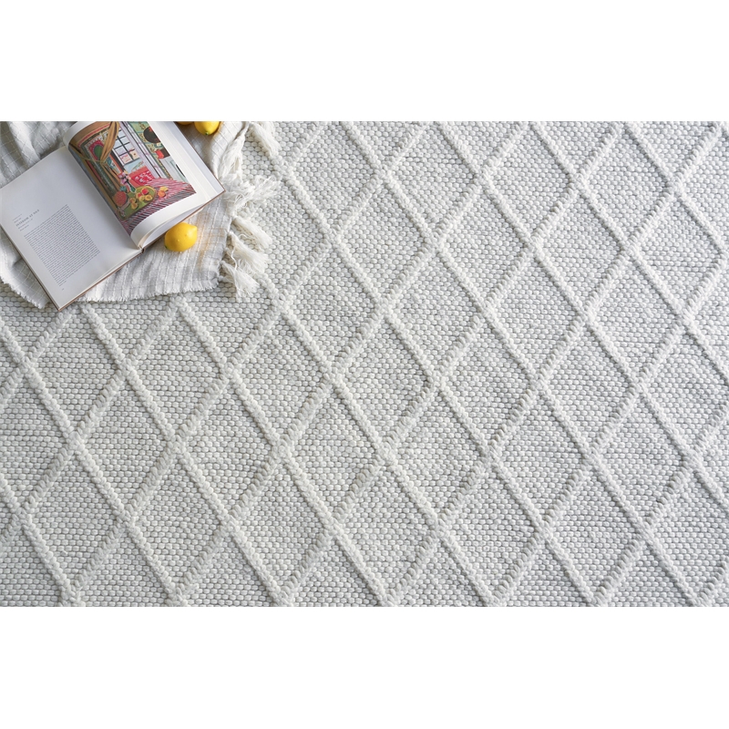 Brentwood Flatweave Wool/Viscose White 2'x3' Area Rug