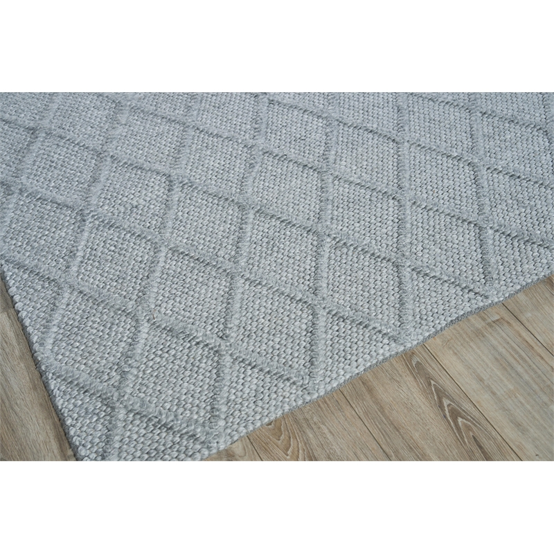 Brentwood Flatweave Wool/Viscose Dark Gray 10'x14' Area Rug