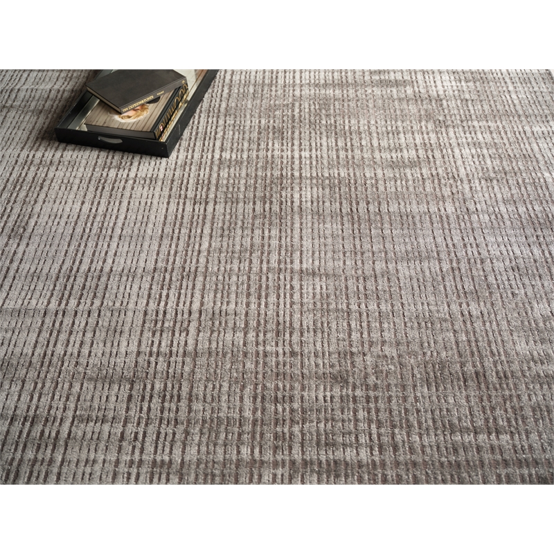 Cabrini Modern Handloomed Silky Nylon Brown 6'x9' Area Rug