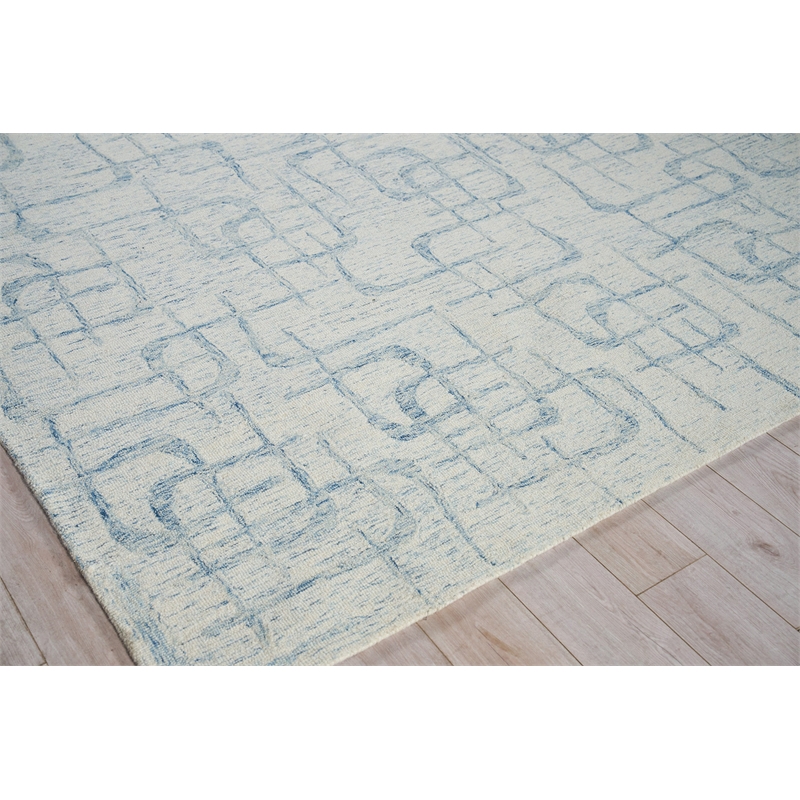 Breeze Hand-Tufted New Zealand Wool Light Blue 9'x12' Area Rug
