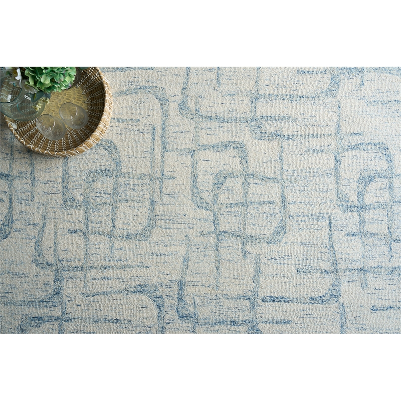 Breeze Hand-Tufted New Zealand Wool Light Blue 9'x12' Area Rug