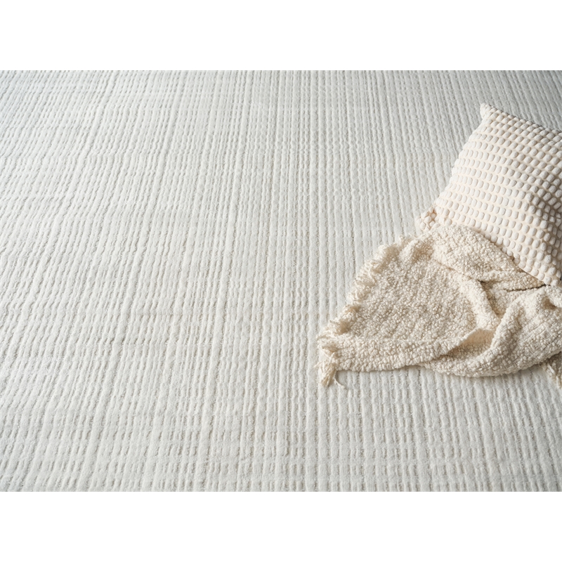Cabrini Modern Handloomed Silky Nylon White 6'x9' Area Rug