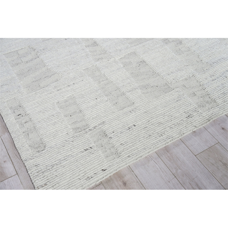 Canyon Flatweave New Zealand Wool Silver 9'x12' Area Rug