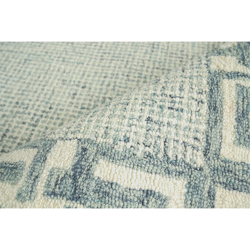 Caprice Hand-Tufted New Zealand Wool Aqua 5'x8' Area Rug