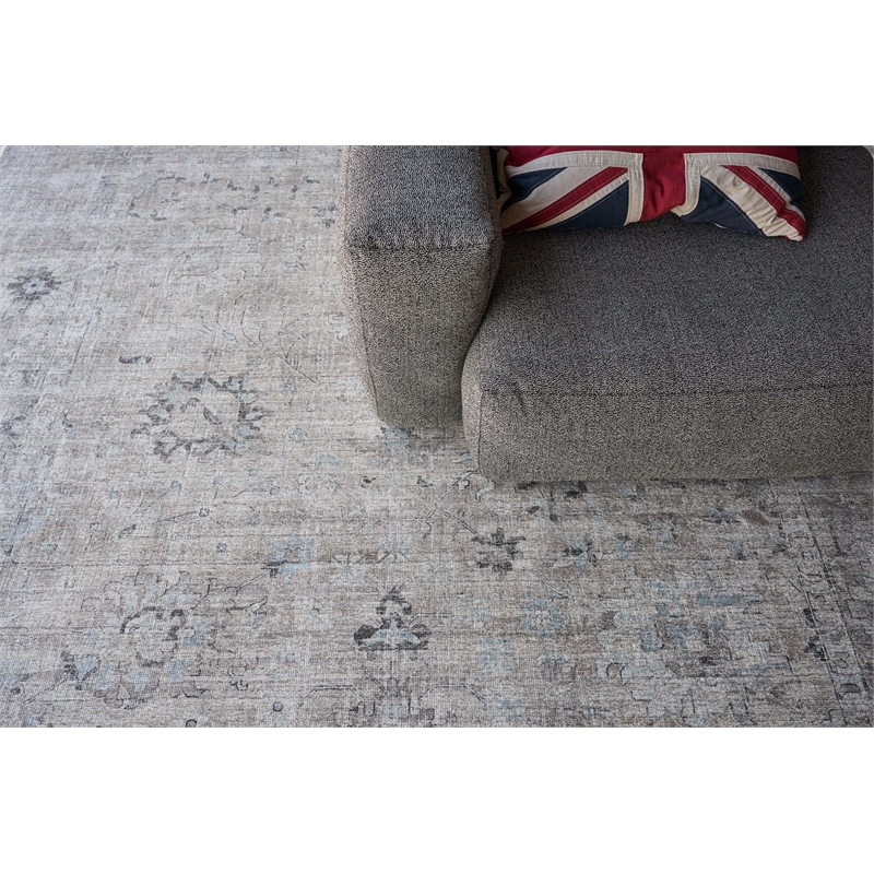 Cambridge Handloomed Wool/Bamboo Silk Silver/Brown 12'x15' Area Rug