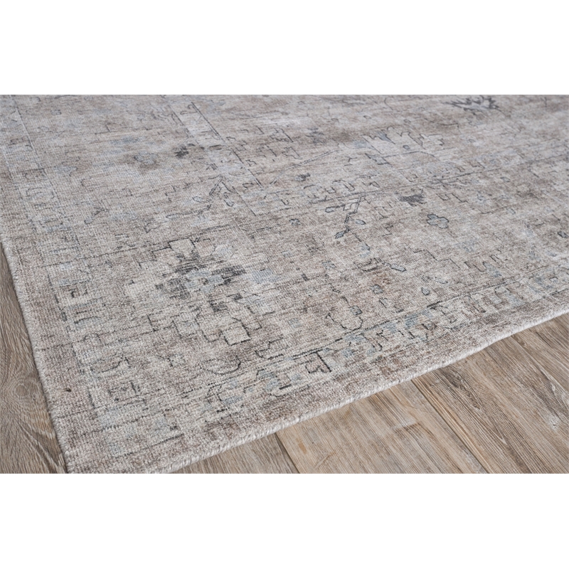 Cambridge Handloomed Wool/Bamboo Silk Silver/Brown 14'x18' Area Rug