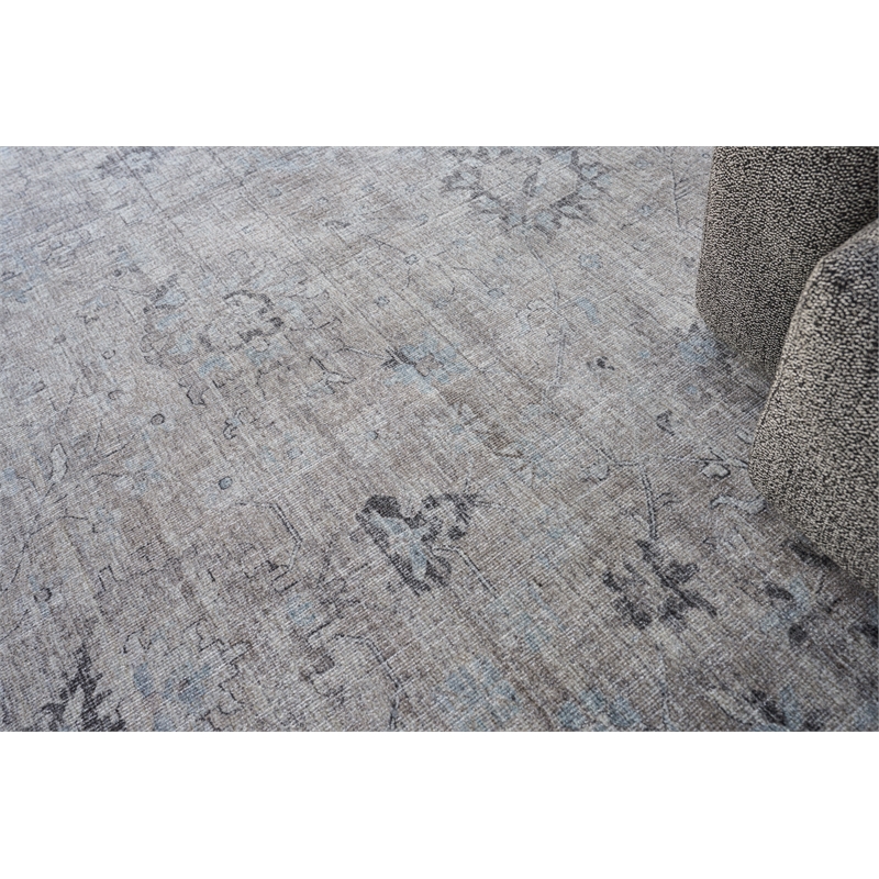 Cambridge Handloomed Wool/Bamboo Silk Silver/Brown 14'x18' Area Rug