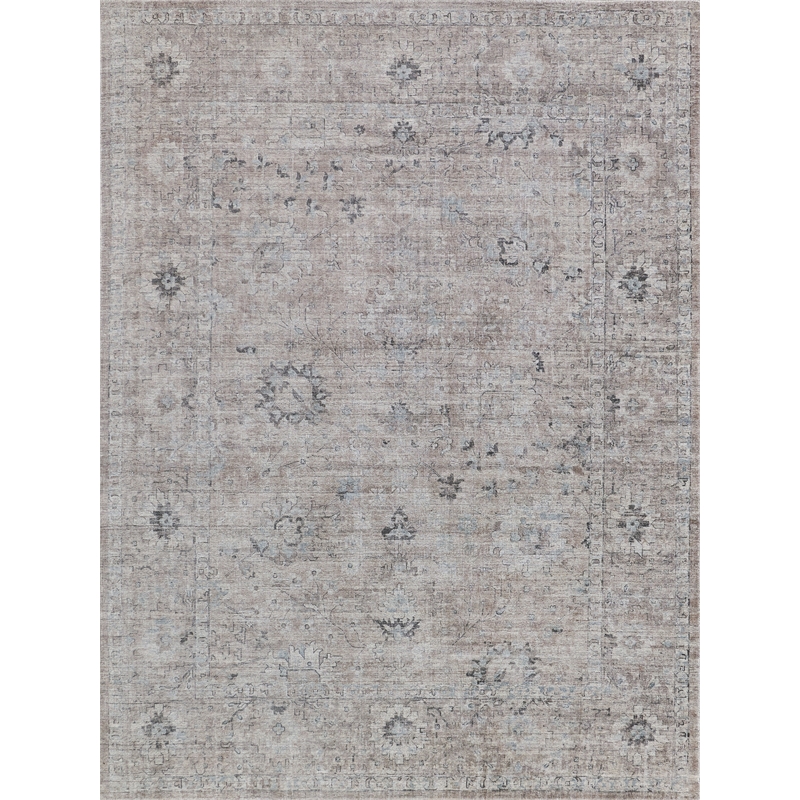Cambridge Handloomed Wool/Bamboo Silk Silver/Brown 14'x18' Area Rug