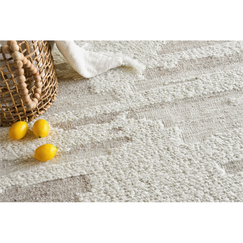 Canyon Flatweave New Zealand Wool Ivory/Beige 10'x14' Area Rug